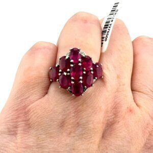 NWT Chuck Clemency Sterling Silver Ruby Cluster Ring Sz 9.75 Designer